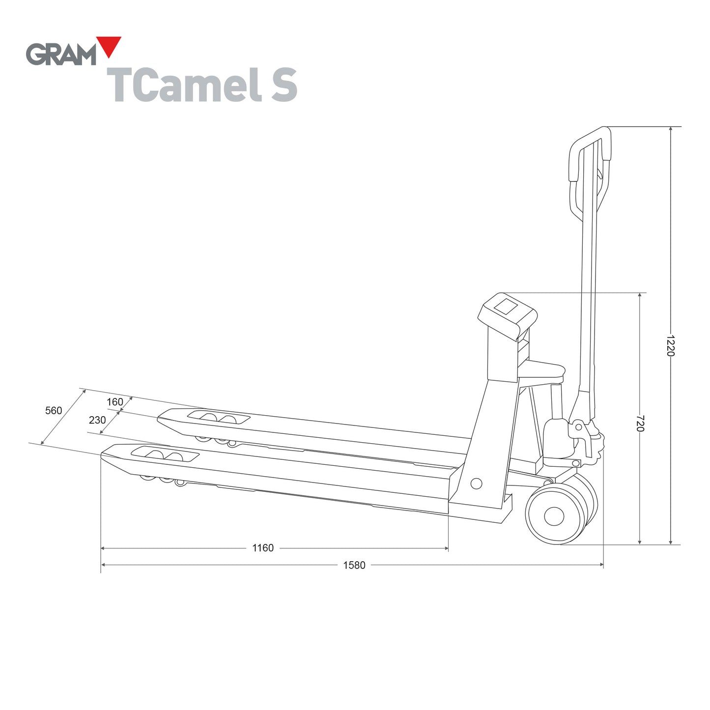 Gram TCamel S afmetingen